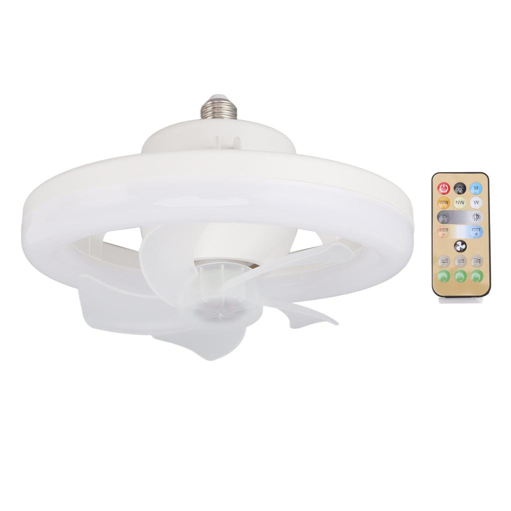 Ceiling Fan Light 360 Degree Rotate Dimmable E27 Adjustable LED Lamp 5 Blade 48W with Remote Control for Garage 85‑265V