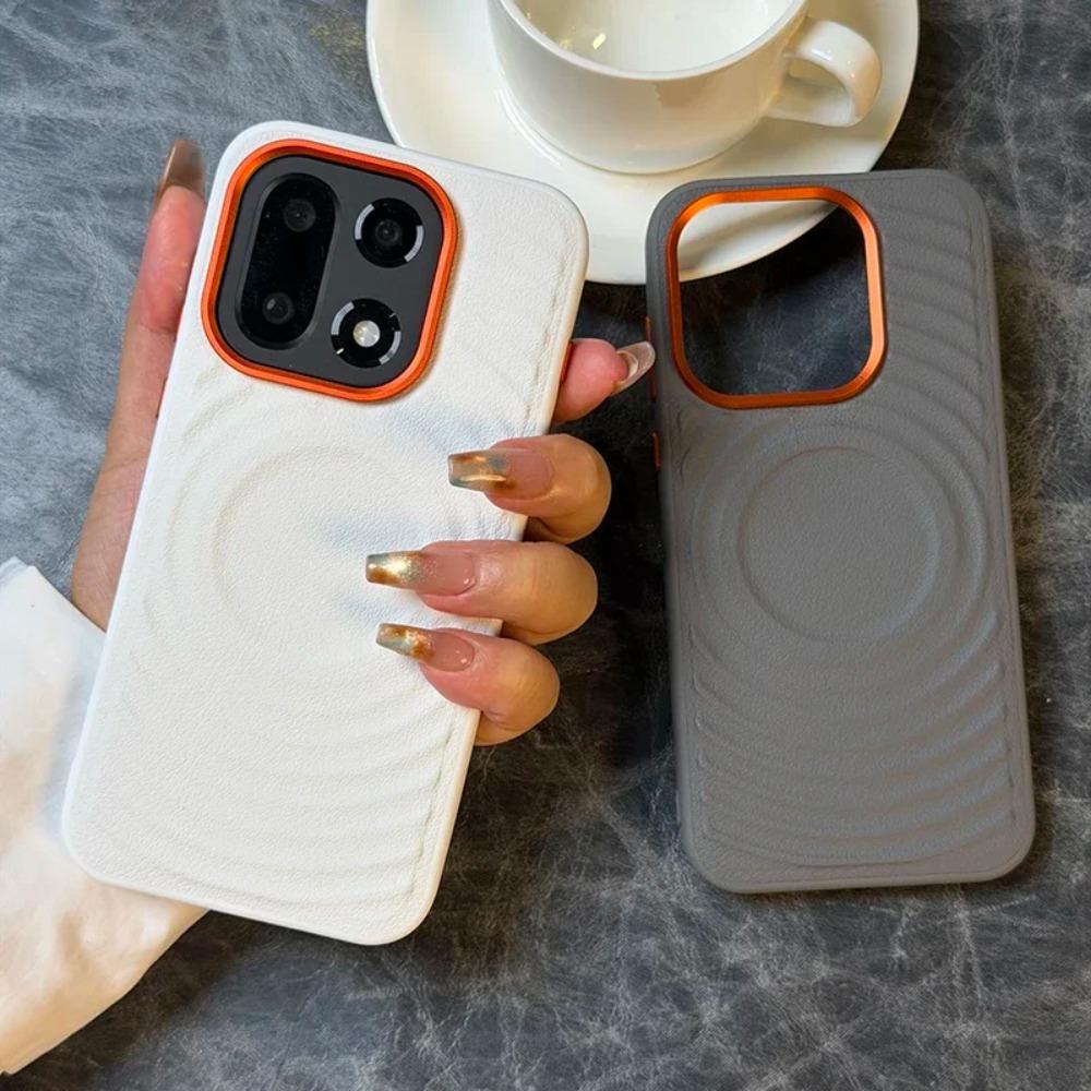 Business Minimalist Ripple Magnetic Lychee Leather Case for Oneplus 15 13T 13S 13R Ace 6 5 Pro Wireless Charging Anti-drop Cover