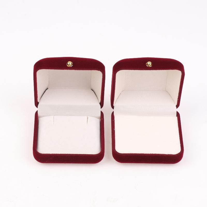 Флокированная шкатулка для украшений с золотой пряжкой, подвеска, кольцо, ожерелье, серьги, браслет, дисплей, коробка для хранения, роскошная подарочная упаковка