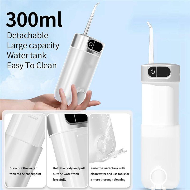 Water Flosser 5-Mode Oral Irrigator With 5 Nozzles 300 Ml Water Tank, IPX7 Waterproof, Home And Travel Water Flosser