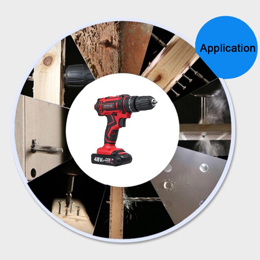 48 В Электрическая дрель Беспроводная ударная дрель Мини Аккумуляторная отвертка 25+3 Двухскоростной электроинструмент С 2 шт. Аккумуляторный