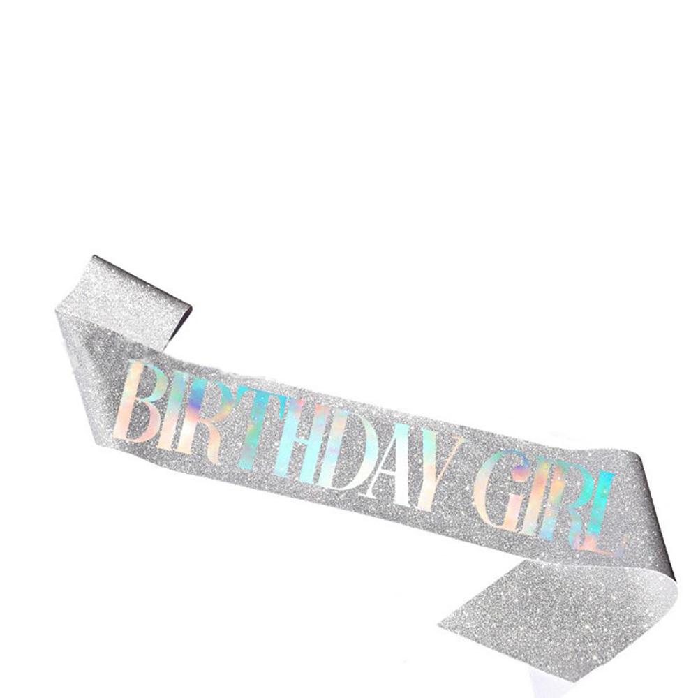 Блестящий ремень для этикета на день рождения с кожаным блестящим бронзовым плечевым ремнем с буквами для девочек, украшения для дня рождения, принадлежности для Дня Рождения для девочек