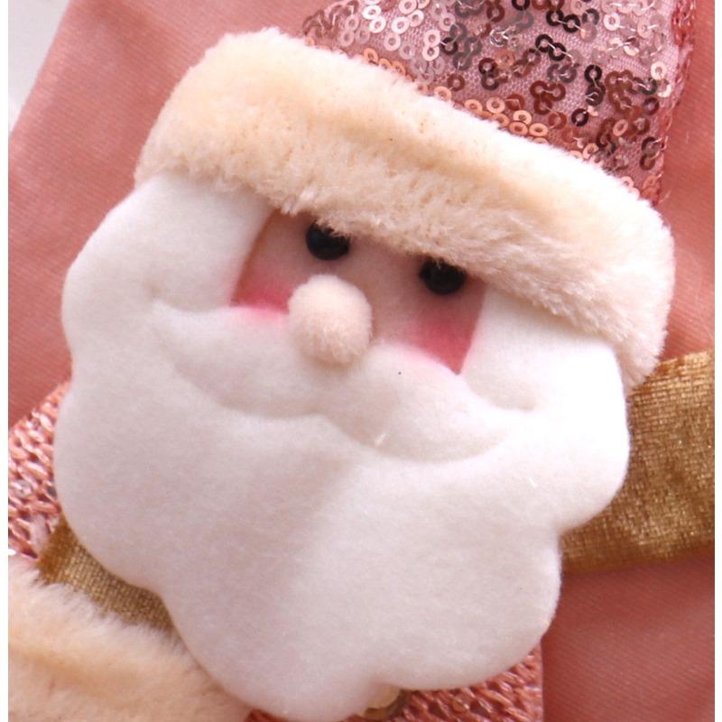 New Christmas stockings decorations pink old man three-dimensional large candy socks Christmas gift pendant