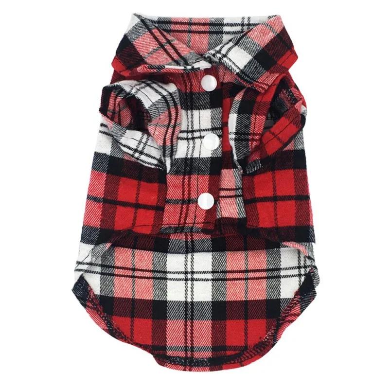 Summer Pet Shirt British Style Plaid Dog Vest Clothes For Small Dogs Chihuahua Cotton Puppy Shirt