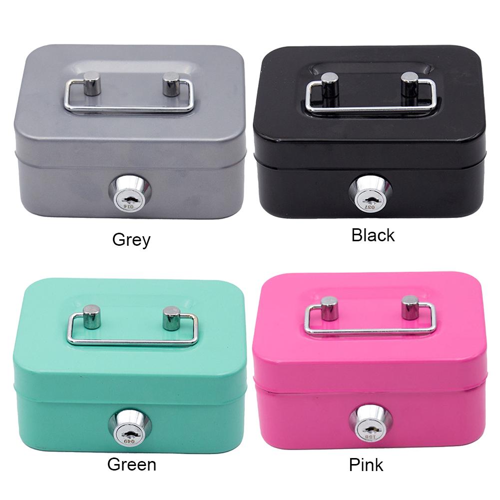 Металлическая копилка, копилка с замком на ключ, копилка 4,53x3,78x2,28 дюйма, маленькая коробка для хранения для взрослых и детей