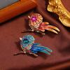 Очаровательная брошь-птичка со стразами - Милый эмалевый дизайн для аксессуара к свитеру или пальто
