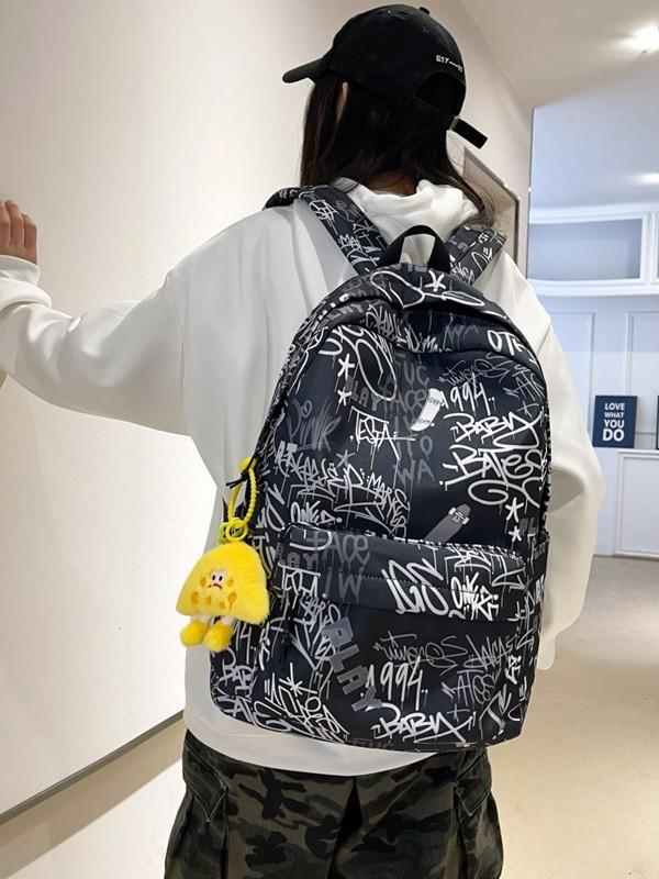 Schoolbag large capacity ins schoolbag personalized graffiti cool Japanese backpack junior high school students campus fashion backpack
