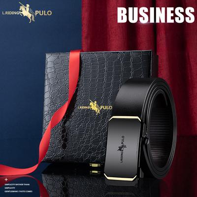 Новый мужской ремень высокого качества с автоматической пряжкой, черный кожаный мужской ремень