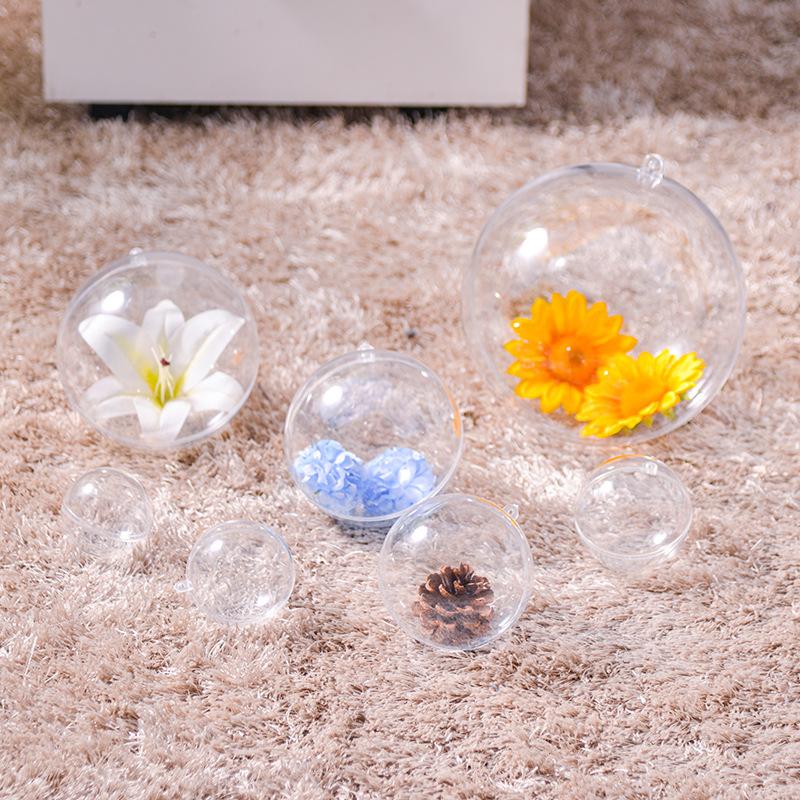 30 шт. Рождественские прозрачные шары, заполняемые шары, украшение для елки, сделай сам, подвесное украшение для дома, свадьбы, вечеринки, украшение подарочной коробки 3/4/5 см