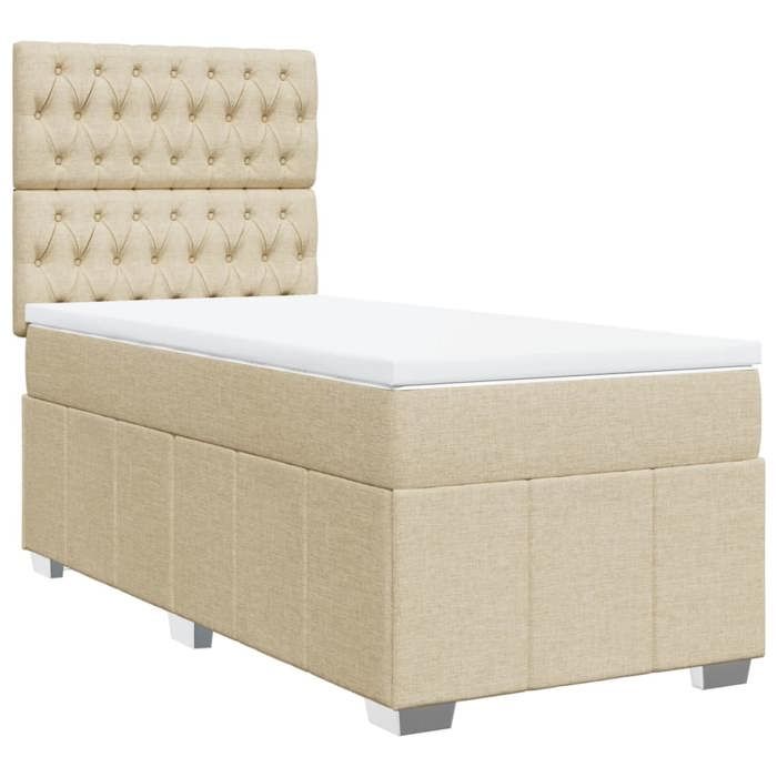 Maison Exclusive - Sommier à lattes de lit avec matelas Crème 80x200 cm Tissu