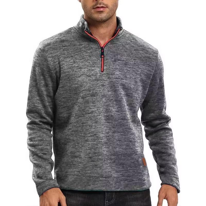 Autumn and Winter Long-sleeved Half-zip Stand-up Collar Pullover Sweater