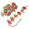 Деревянная игрушка для нанизывания, развитие мелкой моторики, раннее обучение, блоки в форме еды и фруктов, шнуровка для