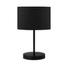Neva Black Metal Leg Modern Lampshade Cylinder Black Fabric Headbed