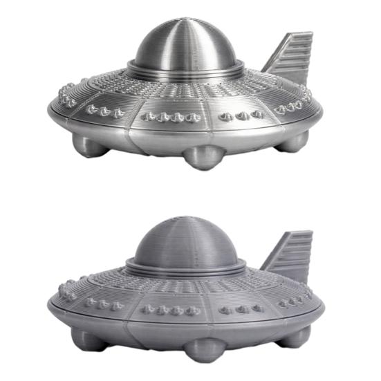 yangyizhi 3D Printed UFO Model Figurine, Sci-Fi Spacecraft Decor, One-Piece Craft with Clear Texture, Mini Ornament for Desk Display Cabinet