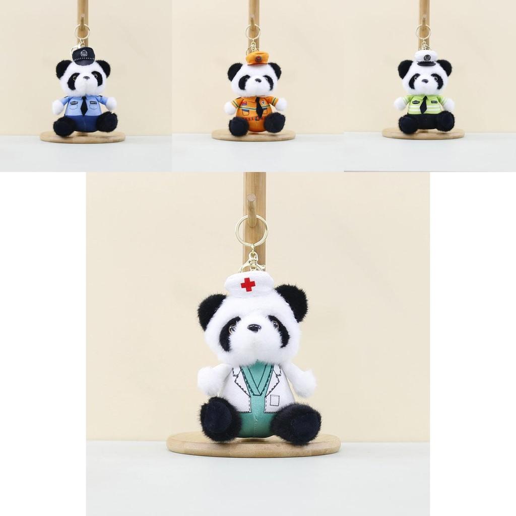 Adorable Panda Plush Toy With Short Fur Design Ideal For Bag Charm And Decoration
