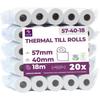 20 Bobines de Rouleaux Thermiques Sans BPA 57mm x 18m