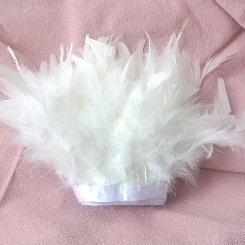 Long Turkey Fur Feather Cloth Strips Fire Edge Stage Performance Clothing Accessories Skirt Diy Decorative Materials