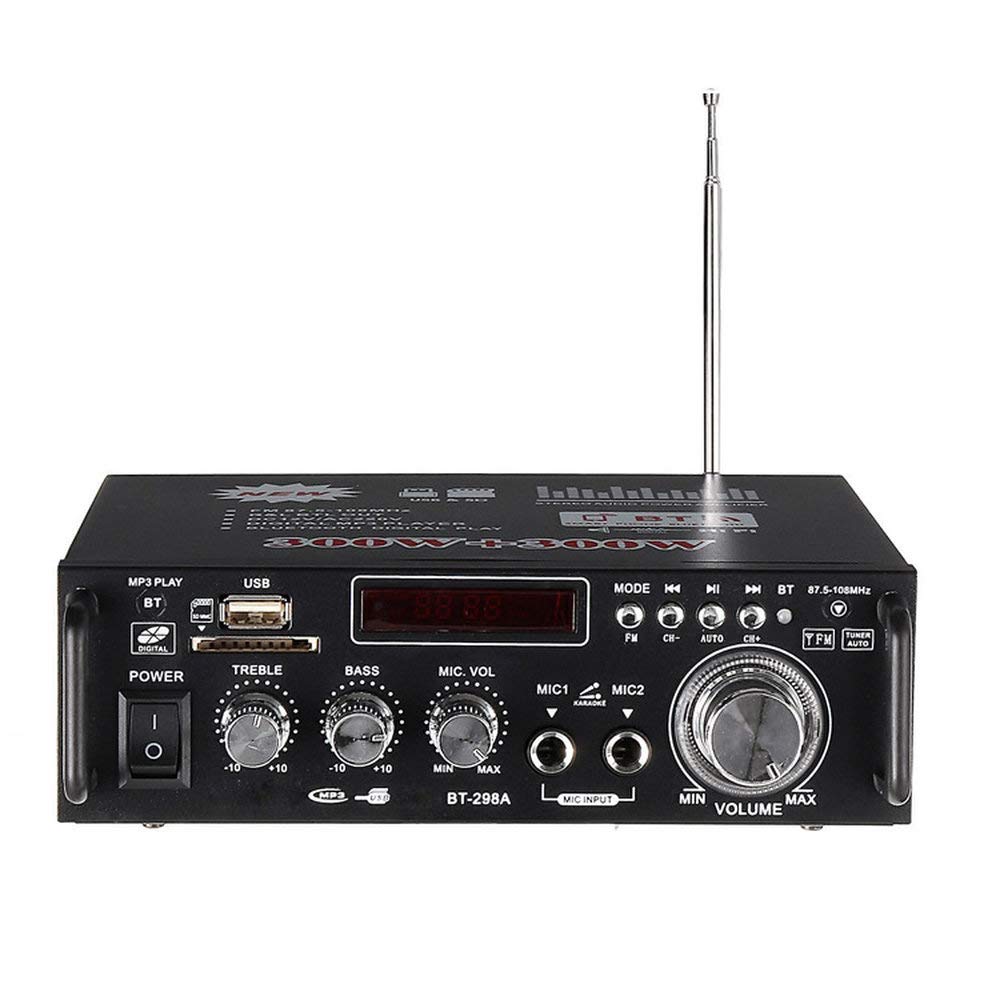 MIFO Digital Amplifier Audio Amplifier Maximum Output 600W High Power Deep Bass Adjustment HiFi Microphone Input Compatible LP298A (300W+300W)