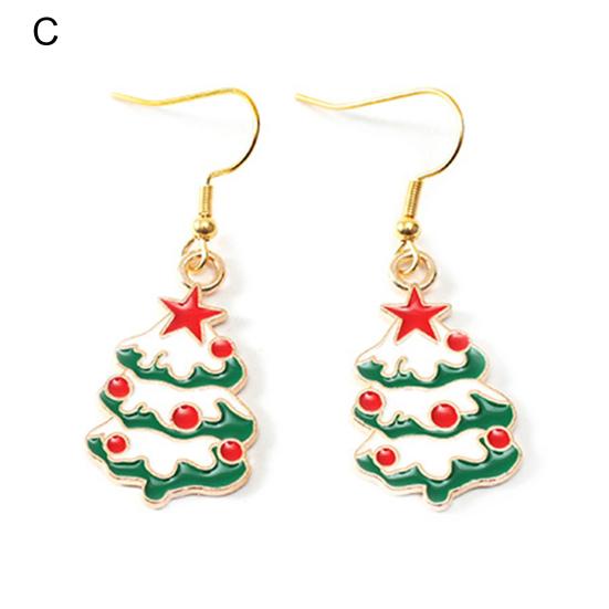 1 пара висячих серег Рождественская елка Снеговик капает масло Серьги Санта-Клауса ювелирный аксессуар