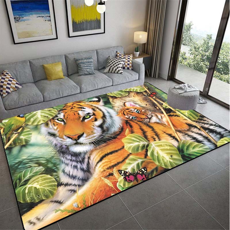 Спальня Гостиная Кухня Коридор Ковер Бытовой Тигр Узор Ковер Европейский Стиль Напольный Коврик Коридор Ковер