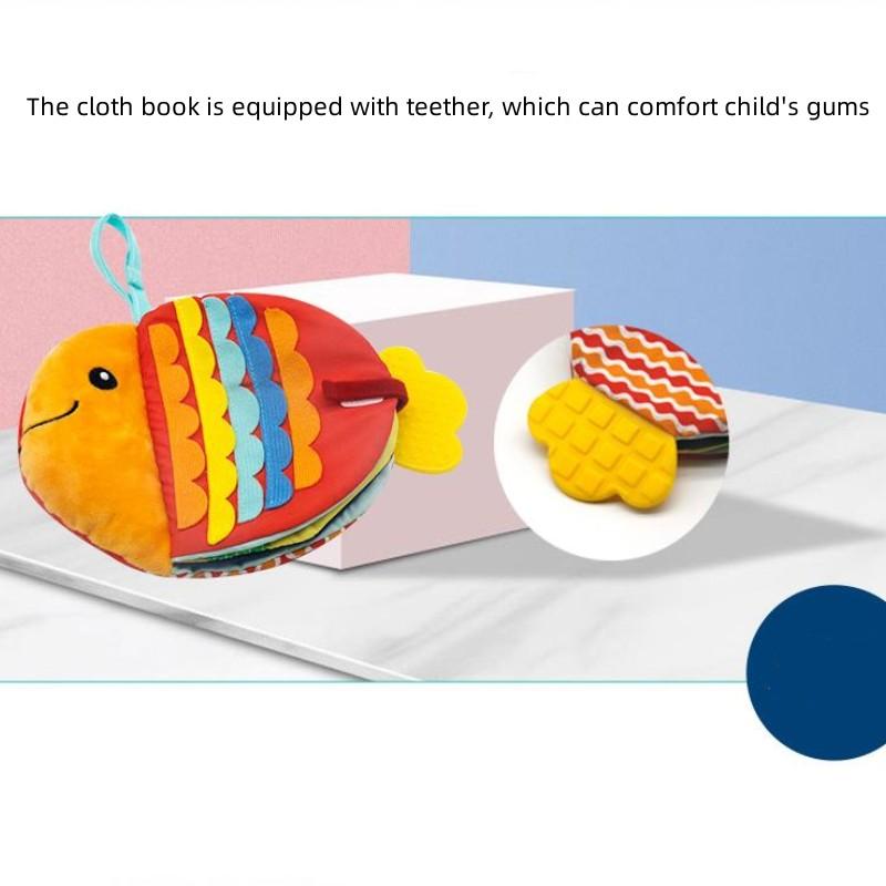 Взаимодействие родителей и детей Игрушки для колясок Творческая маленькая рыбка Тканевая книга Развивающие игрушки Игрушки для раннего развития Подарок для ребенка