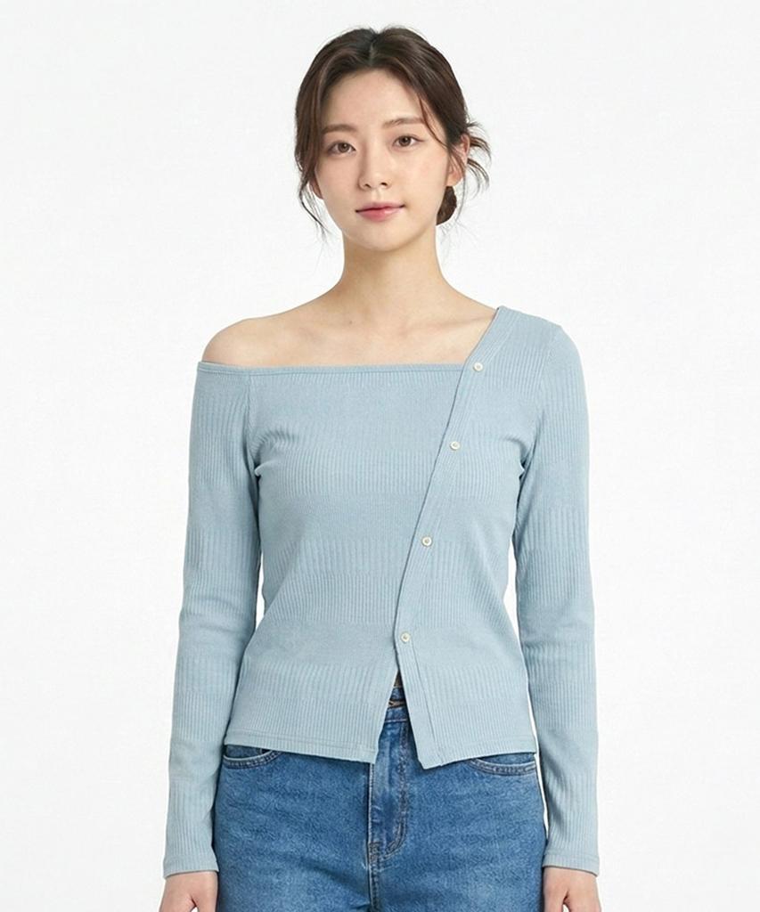 ECOLEDEPARIS Asymmetrical Button Knit_Rb34Kkbm67Z