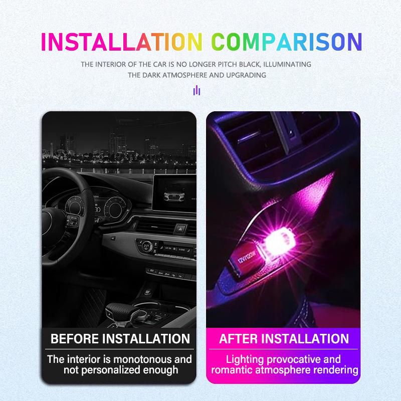 BENZ Mini USB LED Night Lights Car Atmosphere Lamp Auto Decoration For Mercedes Benz W202 W212 W126 W140 W168 W177 CLS GLE GLC GLS