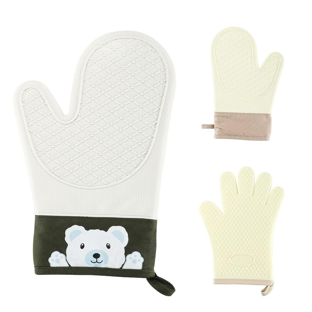 Thickened Non-Slip Silicone Kitchen Oven Gloves: Heat-Resistant and Anti-Scald Baking Mitts