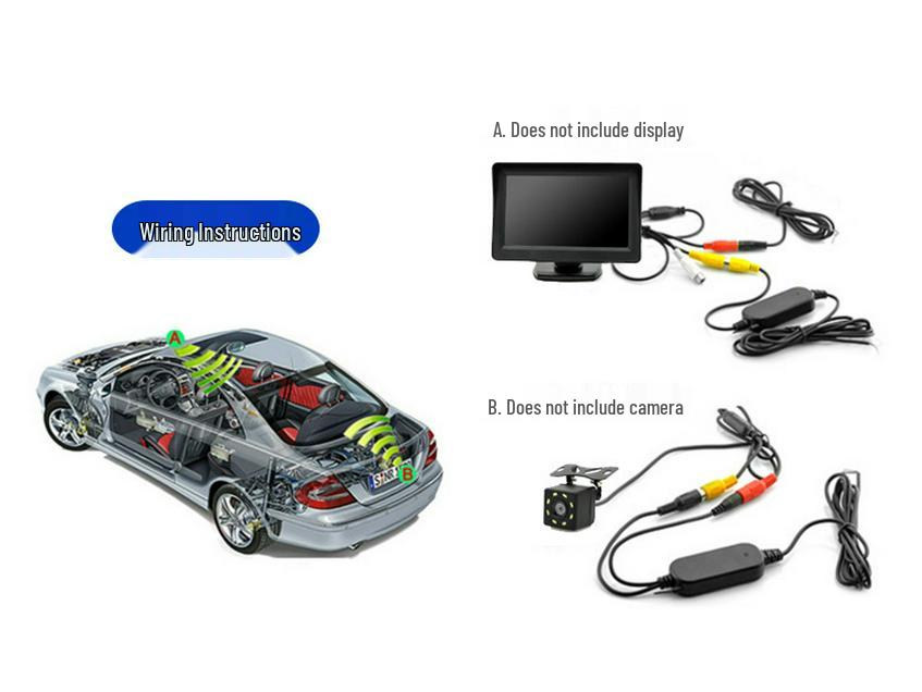 Автомобильная WiFi HD камера ночного видения, водонепроницаемая камера заднего вида с обнаружением слепых зон и беспроводным приемником 2.4G