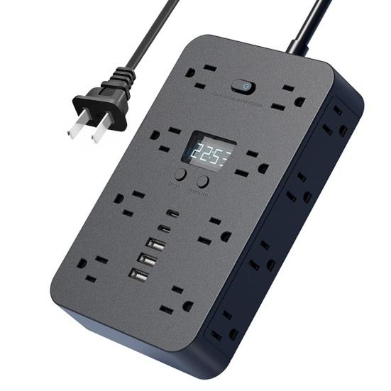 Мощная розетка высокого тока с зарядным устройством, многослотовая конструкция, 16 розеток переменного тока, 3 USB, 2 Type-C, комбинированное зарядное устройство с функцией быстрой зарядки
