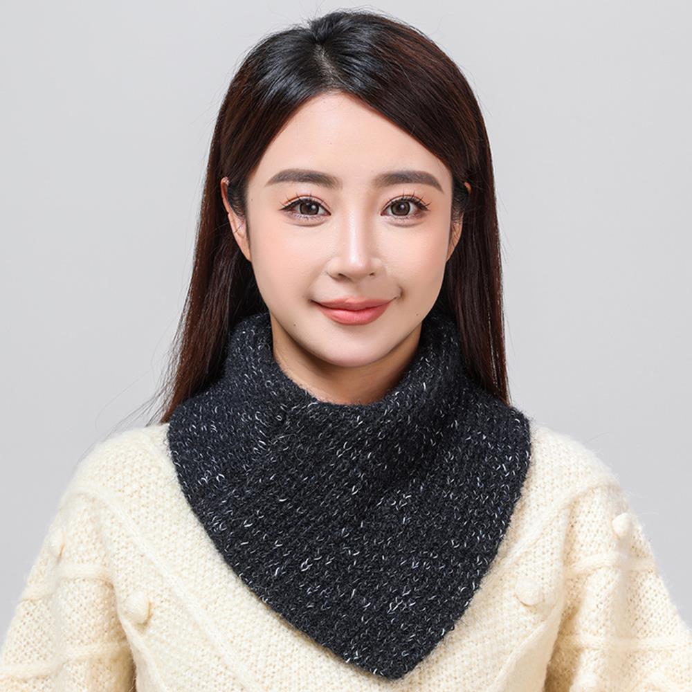Треугольные шарфы с высоким воротником, вязаный шарф-манишка, шерстяной вязаный чехол для шеи, шарф-кольцо, шарф-грелка для шеи из имитации кашемира