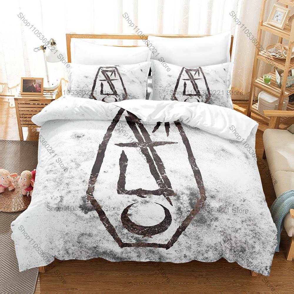 Dark Horror Art Graphic Lorna Shore Extreme Metal Bedding Set Duvet Cover With 2 Pillowcases Teen Metalhead Bedroom Decor