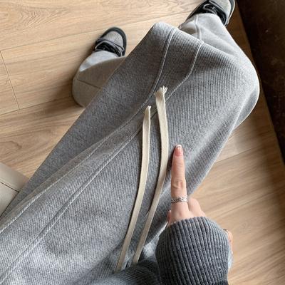 Белые спортивные штаны для женщин на весну и осень лето новые брюки-бананы с высокой талией свисающие широкие штанины утягивающие прямые повседневные спортивные штаны