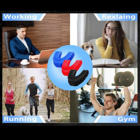 3 шт. Тренажер для линии челюсти для мужчин и женщин, пищевой силиконовый тренажер для формирования линии челюсти с 3 уровнями сопротивления, для улучшения подбородка и скул, профессиональный