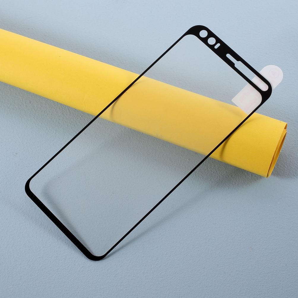 Шелкография Закаленное стекло Полноразмерная защитная пленка для экрана (Полный клей) для Google Pixel 4