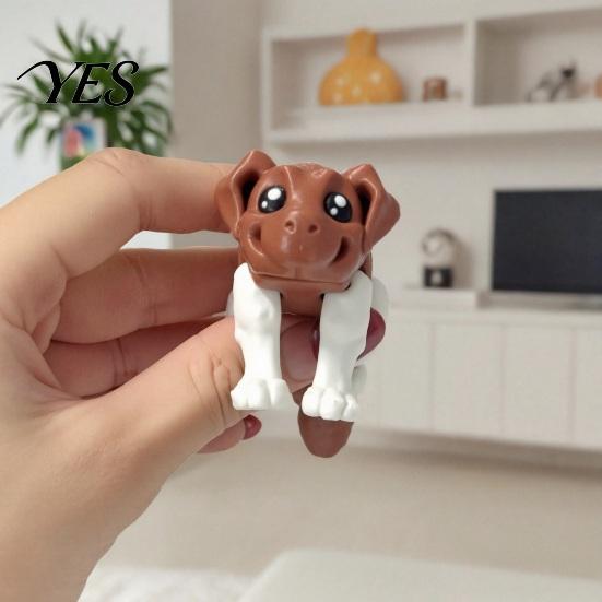 Desktop Decorative Sculpture Articulated Dog Figurine, 3D Printed Cute Puppy with Movable Joints, Decoration Colorful Desk Pet for Home Office, Stress