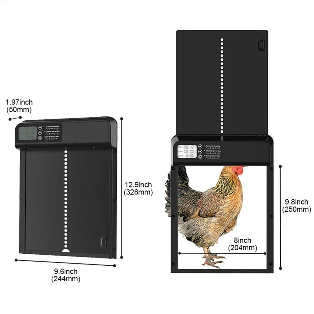 Timer Control Chicken Coop Door Automatic Auto Chicken Door Opener Safe Pet Flap Accessories House
