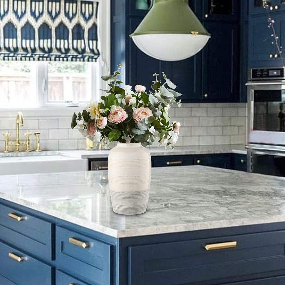 Керамическая ваза для цветов Villa Como, высота 23 см, большая, стильная, красивое украшение интерьера для комнат, офисов и помещений