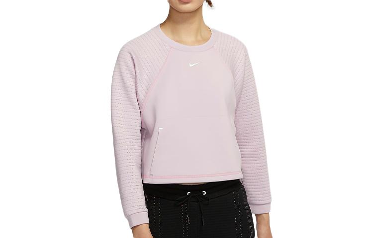Nike Толстовки Женские Розовый Фиолетовый Красный Круглый вырез Умеренный Обычный CU5746-516