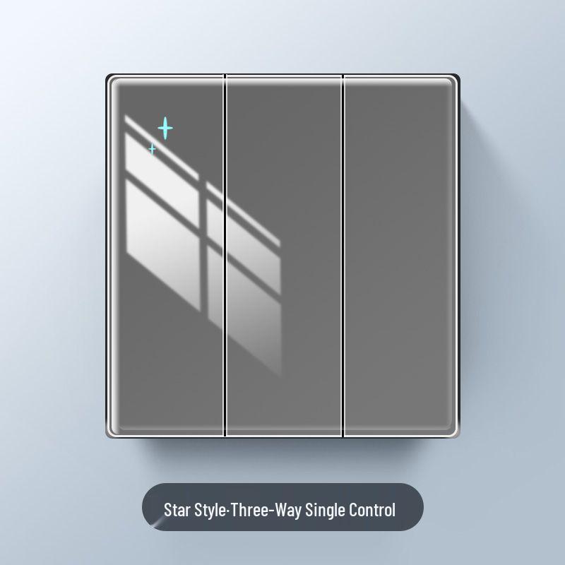 Серия Звезда Глянцевый 86 Тип Двойной Выключатель Розетка Комплект