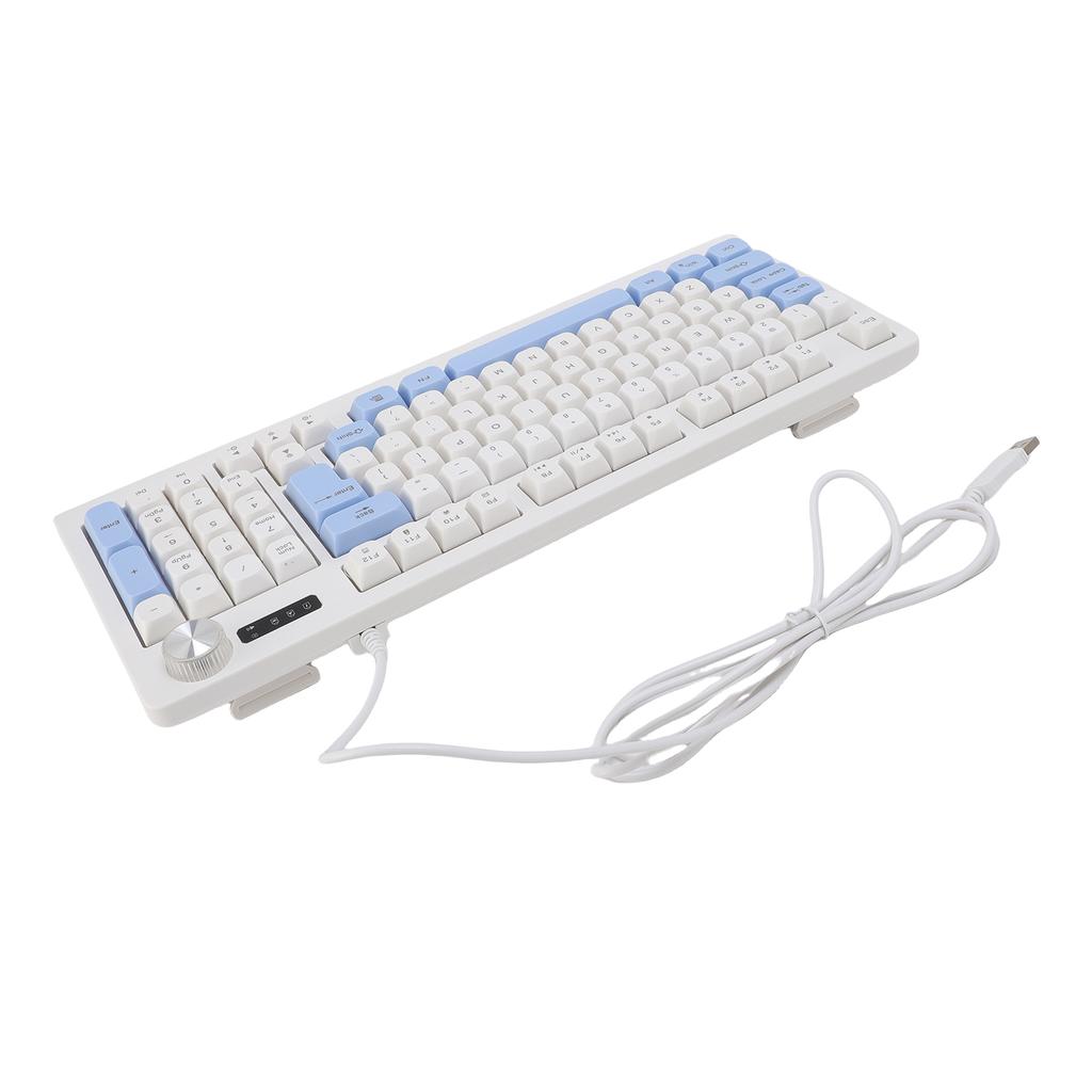 Игровая клавиатура 93 клавиши, динамическая RGB-подсветка, эргономичный дизайн, проводная, с регулятором громкости, для ноутбука