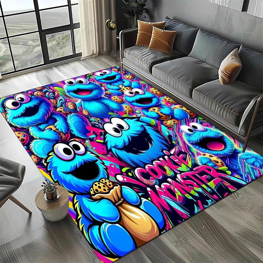 2025 New Style Sesame Street Cartoon TV Carpet Rug for Living Room Bedroom Home Sofa Decoration,Kids Play Non-slip Floor Mat
