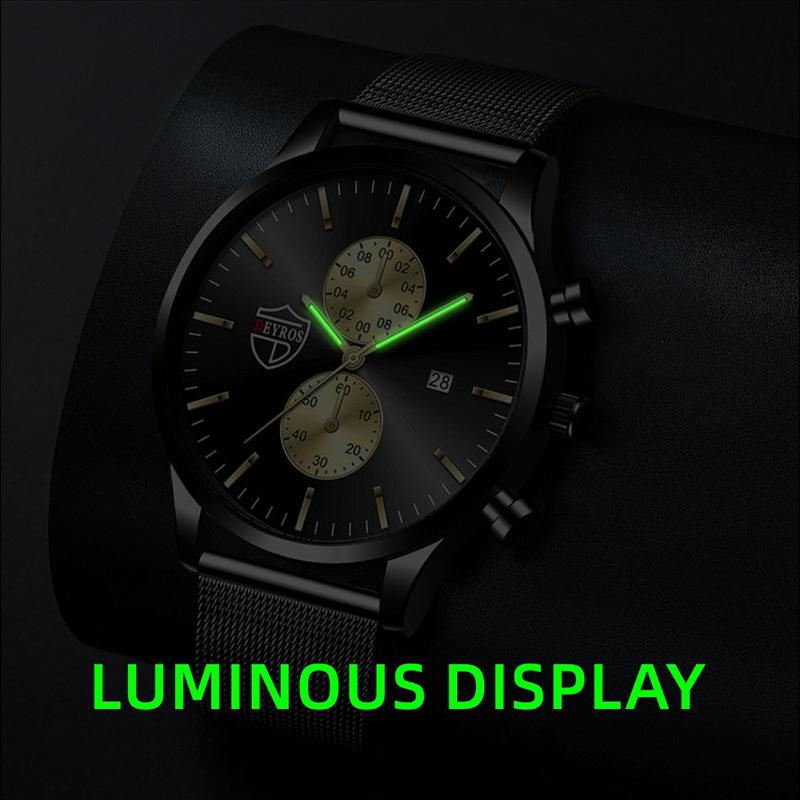 Men's Fashion Date Luminous Watch Men's Quartz Watch Steel Watch Men's Gift