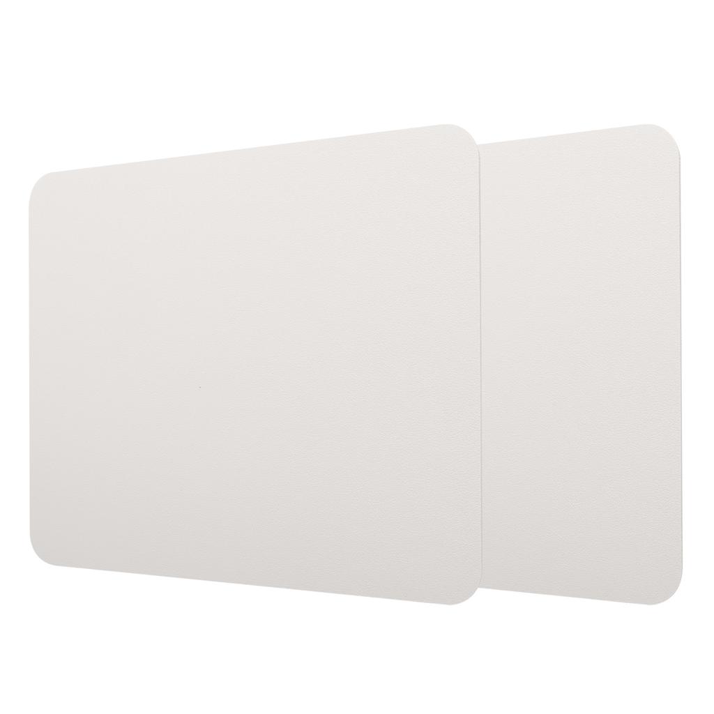 2 шт. Коврик для мыши двусторонний из ПВХ кожи водонепроницаемый настольный коврик для офиса дома протектор для мышей 27x21 см(сливочный