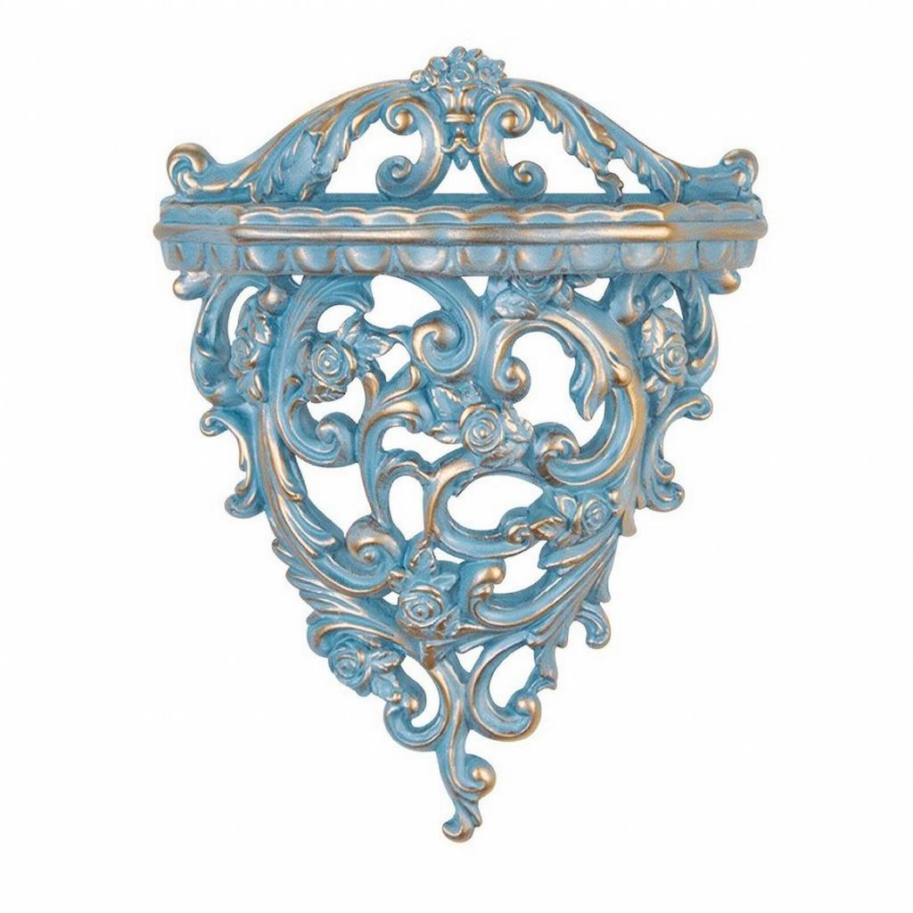 Shelf with Scrollwork Bracket Vintage-Inspired Resin Wall Corbel
