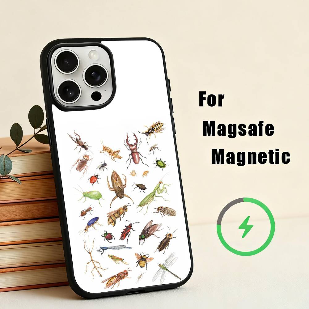 I-Insects And B-Bugs Phone Case For iPhone 17,16,15,14,13,12,Plus,Pro,Max for Magsafe Magnetic Wireless Charging