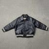 Leather Jacket Classic Black Leather Baseball Coat