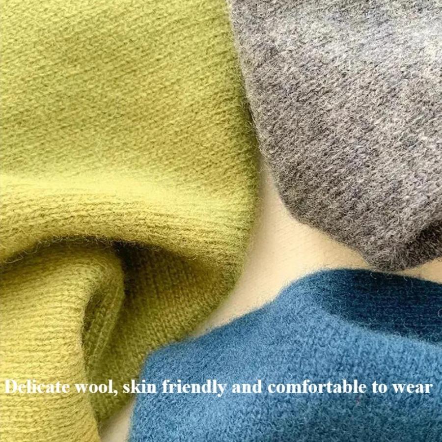 British Korean Style Niche Wool Knitted Triangular Scarf Women Headscarf Knitted Scarf Multi-functional Warm Knitted Scarf