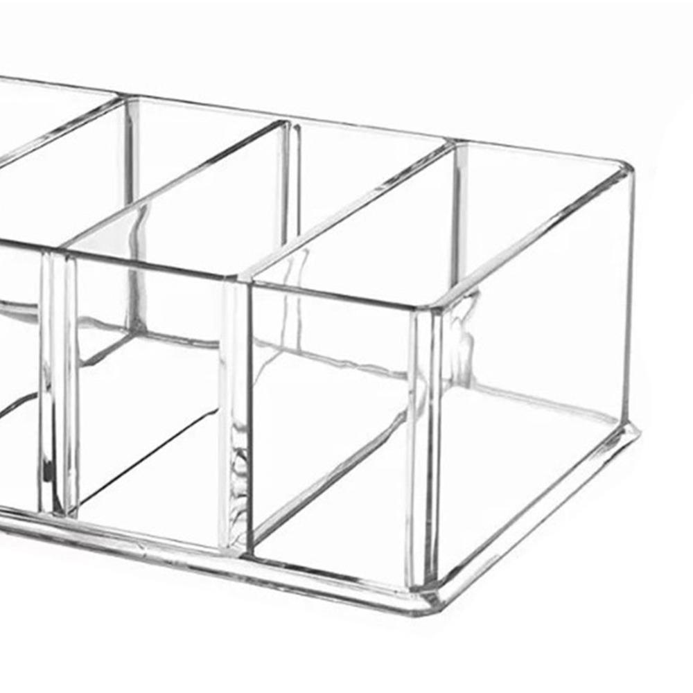 Clear Makeup Organizer Plastic Multi-Functional Acrylic Makeup Stand 8 Compartments Cosmetic Display Holder Vanity
