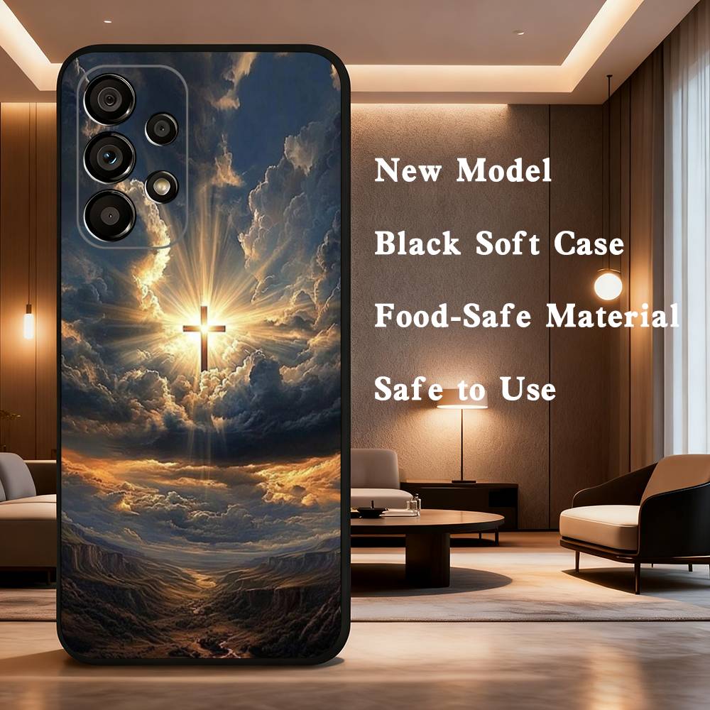 Jesus Christian Faith Case For Samsung Galaxy A73,52,71,22,Note,31,8,9,53,32,72,41,J7,Soft Black Silicone Cover